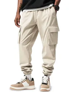 StyleCast x Revolte Men Regular Fit Mid-Rise Cargo Joggers Trousers