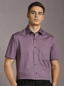 Louis Philippe Men Micro Ditsy Printed Spread Collar Pure Cotton Formal Shirt