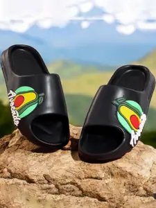 Pampy Angel Men Black Printed Croslite Sliders