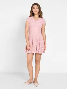 Honey by Pantaloons Women V-Neck A-Line Mini Dress