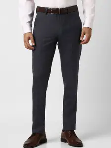 Van Heusen Men Checked Slim Fit Formal Trousers