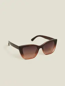Accessorize Women Brown Ombre Crystal Cateye Sunglass
