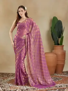 kasee Checked Woven Design Zari Saree