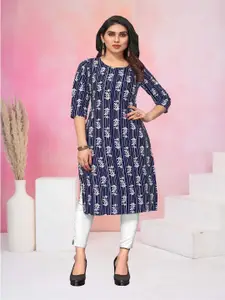 KETAKI FASHION Women Pack of 3 Striped Printed Crepe Straight Kurta