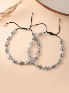 Silvermerc Designs Silver-Plated Elephant Design Oxidised Anklet