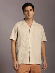 Louis Philippe Men Solid Cuban Collar Casual Shirt