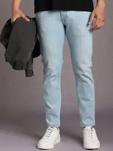 Louis Philippe Jeans Men Slim Fit Mid-Rise Low Distress Heavy Fade Jeans