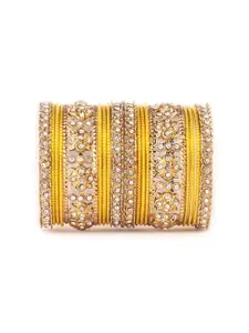 leshya Set of 26 Artificial Stone & Bead StuddedBangle