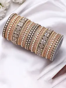 leshya Set of 38 Artificial Stone & Bead StuddedBangle