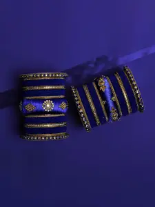 leshya Royal Set of 2 Artificial Stone & Bead StuddedBangle