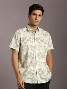 Louis Philippe Sport Men Floral Printed Spread Collar Slim Fit Casual Shirt