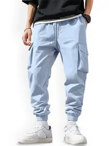 StyleCast x Revolte Men Regular Fit Mid-Rise Easy Wash Cargos Trousers