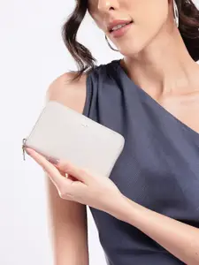 MANGO Women Textured Zip Around Wallet