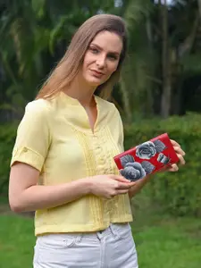 Anuschka Women Romantic Rose Red Hand Painted Two Fold Leather Wallet