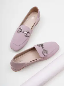 Sherrif Shoes Women Textured Block Mules Heels with Buckles