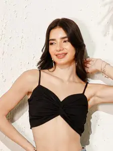 Berrylush Women  Shoulder Straps Cotton Crop Top