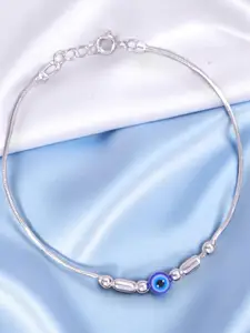 Taraash 925 Sterling Silver Evil Eye Artificial Beaded Wraparound Bracelet Rakhi