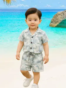 FASHION GRAB Boys Printed Shirt with Shorts