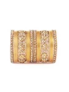 leshya Set of 18 Artificial Stone & Bead StuddedBangle