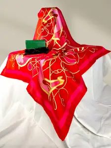 KLISHAA ART Red Digital Printed Sacrf