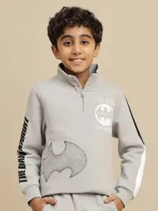 Kids Ville Boys Half Zipper Batman Printed Sweatshirt