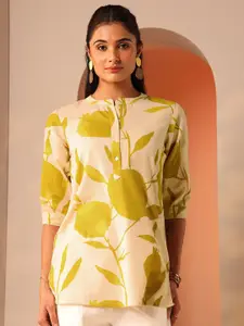 Libas Women Floral Printed Mandarin Collar Kurti