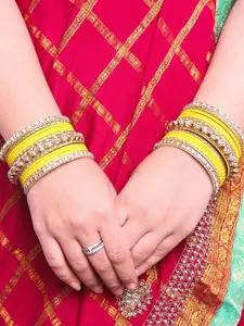 leshya Set of 26 Artificial Stone & Bead StuddedBangle