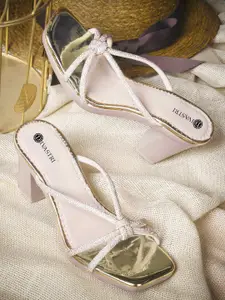 DIVASTRI Women Embellished Block Sandals