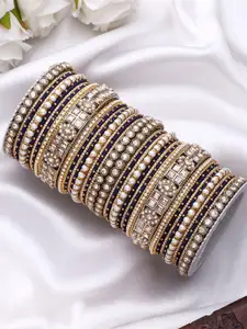 leshya Set of 38 Artificial Stone & Bead StuddedBangle