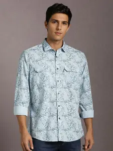 Louis Philippe Jeans Men Floral Printed Spread Collar Pure Cotton Casual Shirt