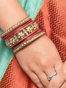 leshya Set of 18 Artificial Stone & Bead StuddedBangle