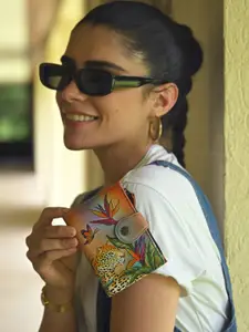 Anuschka Women Leopard in Paradise Hand Painted Leather Wallet