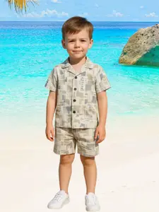 FASHION GRAB Boys Printed Shirt with Shorts