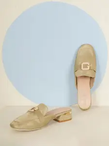 Sherrif Shoes Embellished Block Pumps with Buckles