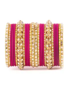 leshya Set of 26 Artificial Stone & Bead StuddedBangle