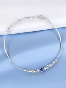 Taraash 925 Sterling Silver Evil Eye Artificial Beaded Wraparound Bracelet Rakhi