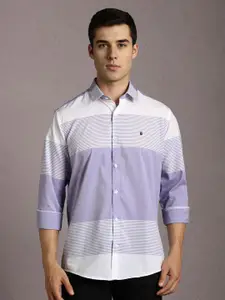 Louis Philippe Sport Men Horizontal Striped Slim Fit Cotton Casual Shirt