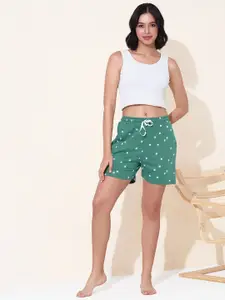 QUIRA Women Geometric Printed Relaxed Fit Cotton Regular Shorts