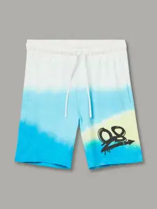 Fame Forever by Lifestyle Boys Ombre Overdyed & Printed Mid-Rise Pure Cotton Shorts