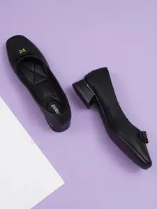 Sherrif Shoes Women Embellished Block Pumps with Bows