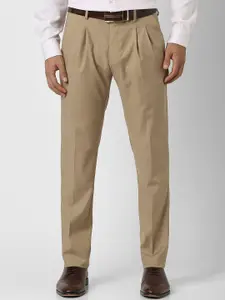 Van Heusen Men Slim Fit Mid-Rise Pleated Formal Trouser