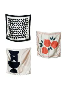 ULOS Women Set Of 3 Satin Printed Scarf