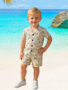 FASHION GRAB Boys Printed Shirt with Shorts