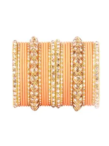 leshya Set of 26 Artificial Stone & Bead StuddedBangle