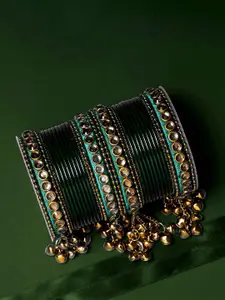 leshya Set of 32 Artificial Stone & Bead StuddedBangle