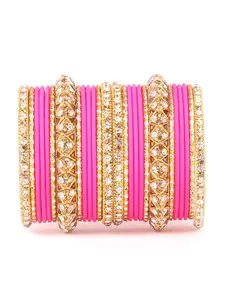 leshya Set of 26 Artificial Stone & Bead StuddedBangle