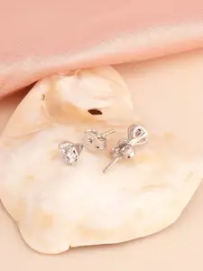 PALMONAS 925 Sterling Silver Rhodium-Plated Four-Prong Classic Studs Earrings