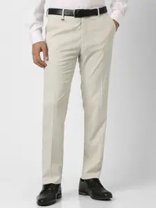 Van Heusen Men Textured Slim Fit Formal Trousers