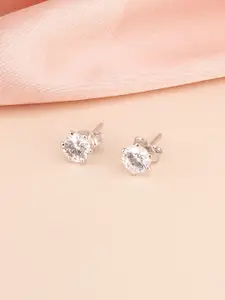 PALMONAS 925 Sterling Silver Cubic Zirconia Hexa Halo Contemporary Studs Earrings