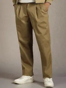 Louis Philippe Men Mid-Rise Pleated Formal Trousers